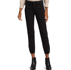 Frame Organic Cotton Utility Banded Zip Ankle Overdye Black Casual Pants Wmn 29